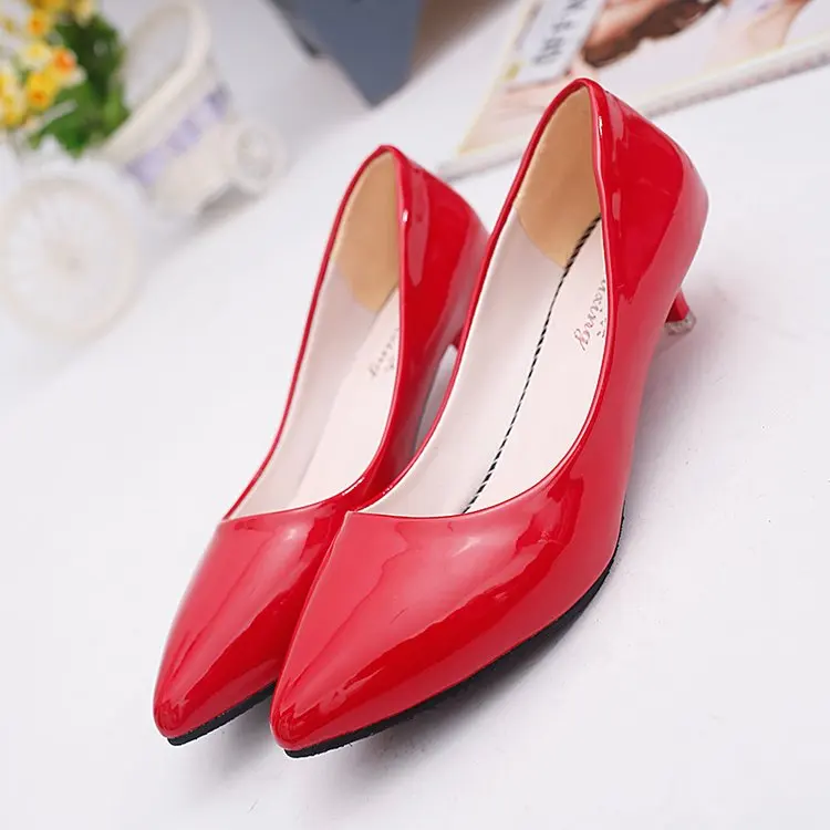 3 Cm Low Heel High Heels Stiletto Wild Women's Shoes Simple Comfort Work Shoes Shallow Mouth Pointed Single Shoes Fashion Pumps 2