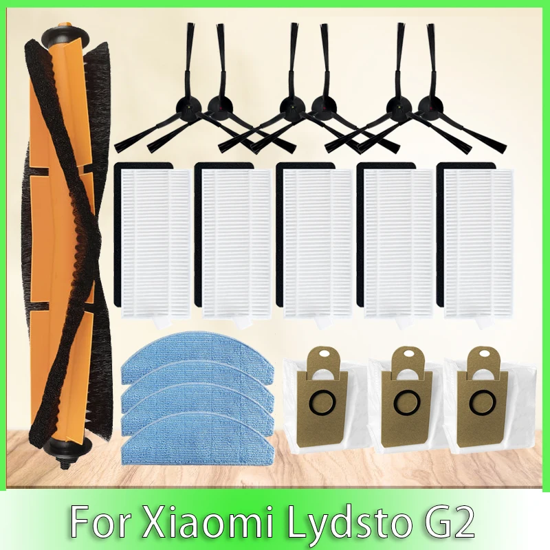 Escova Lateral Principal Hepa Filer Mop Pano Bolsa de pó para Xiaomi Lydsto g2 G2d Peças Reposição Substituição Robô Aspirador de pó Acessório