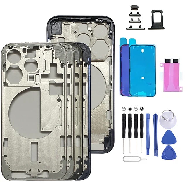 Back Housing for iPhone 15 Pro Max Complete Middle Frame Chassis Replacement with SIM Tray,Side Buttons,Stickers & Repair Tools 1