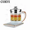 CUKYI 110V/220v health pot Multifunctional electric boiler Cooking pot Fully automatic Thickened glass electric heating kettle 5