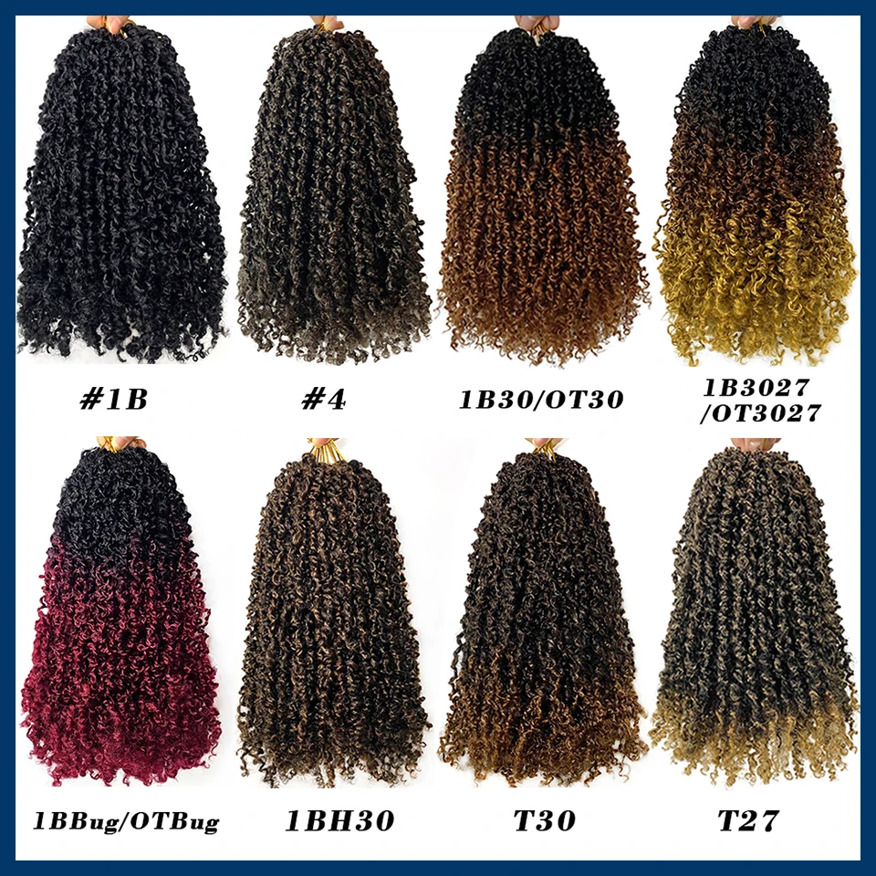 12 Inch Yanky Twist Crochet Hair Extensions 1BH30 Pre-twisted Passion Twist Crochet Hair 30 Strands/PCS Synthetic Braiding Hair 5