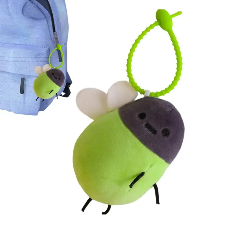 

Firefly Keychain Light Plush Doll Pendant Glowing Cartoon Shiny Bag Pendant Keychain Cartoon Light-Emitting Firefly Plush Doll