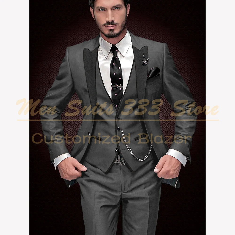 2025 nueva llegada Peak negro solapa novio esmoquin Borgoña hombres trajes  boda 3 piezas (chaqueta + pantalón + chaleco) traje de novio para hombre -  AliExpress, image size:1000x1000