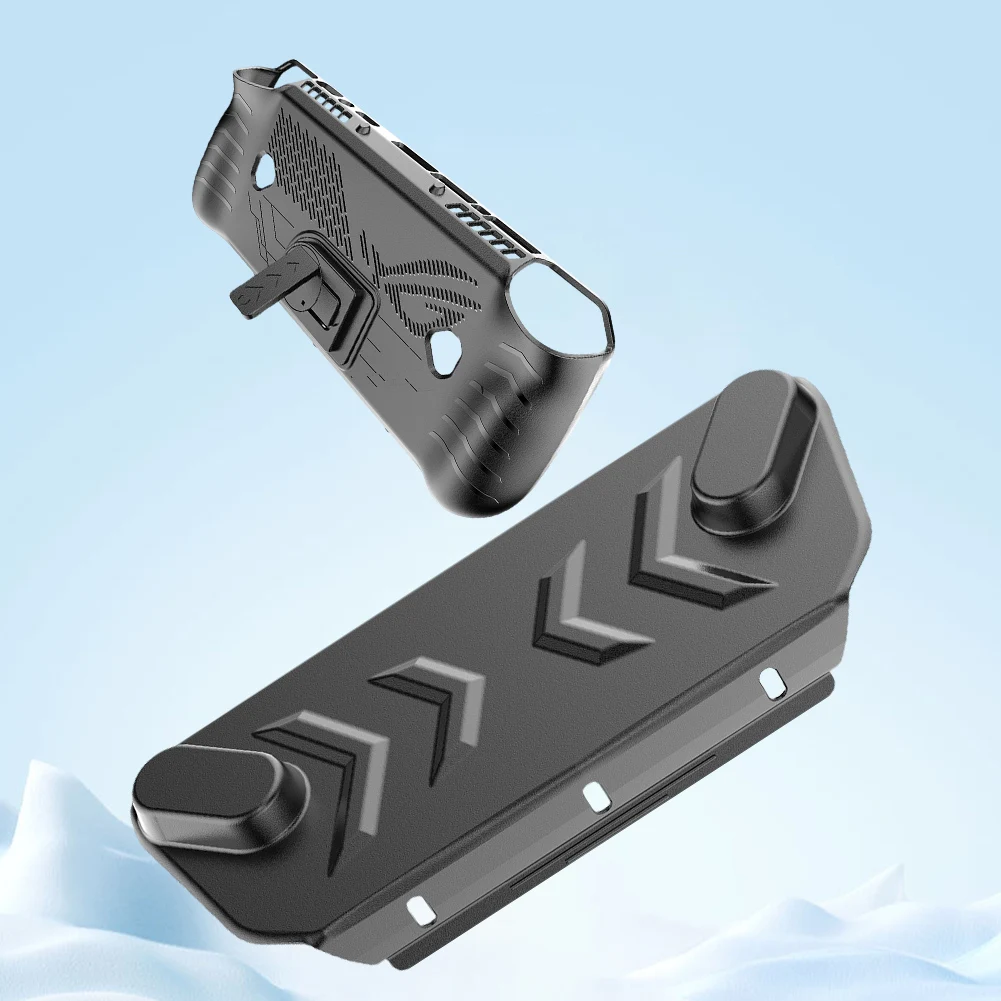 For Asus ROG Ally X Gaming Console TPU Protective Case Shockproof Protector Shell Sleeve+Top Cover With Back Stand+Tempered Film