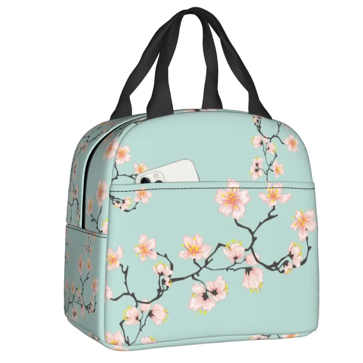 

Sakura Cherry Blossoms Lunch Boxes Women Leakproof Japanese Flowers Floral Thermal Cooler Food Insulated Lunch Bag Office Work