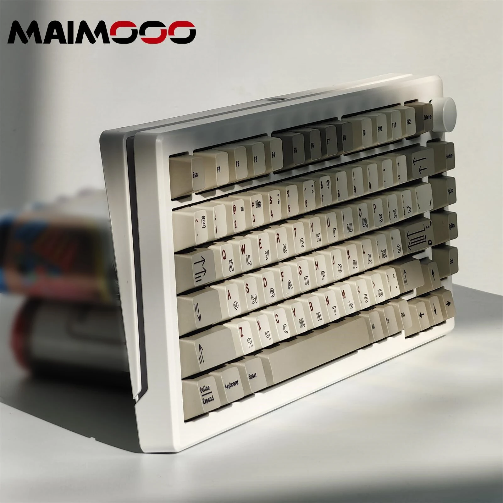 Maimooo-teclado mecânico simples, branco Keycaps, 145 chaves,