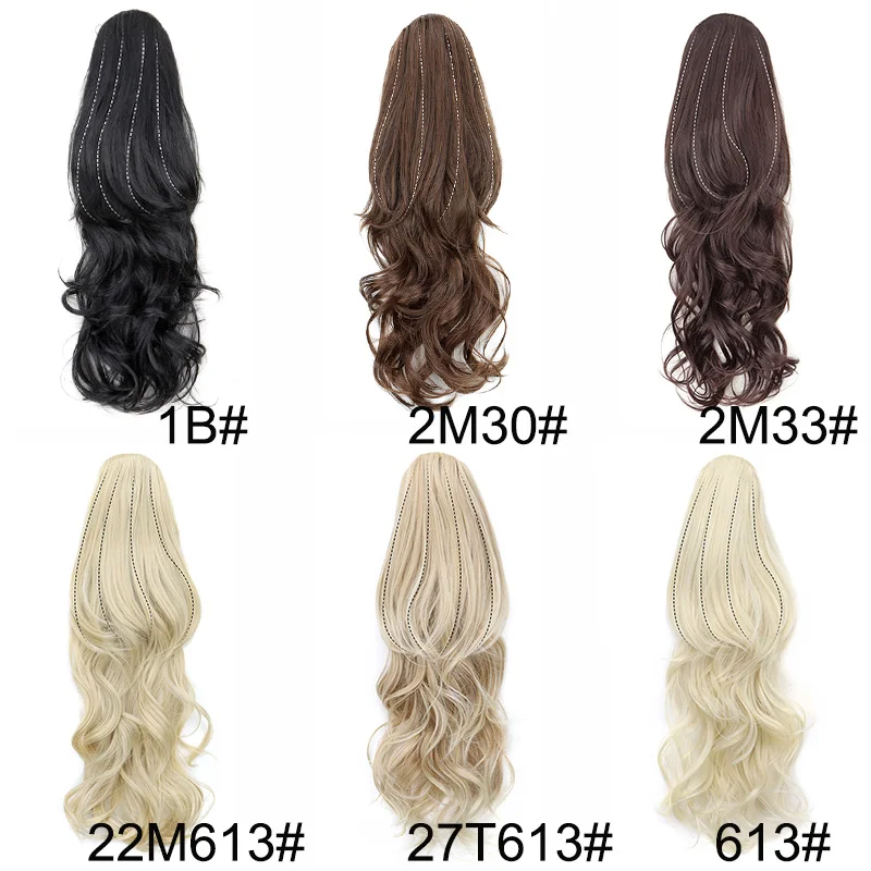 Synthetic 22 Inch Curly Ponytail Extensions
