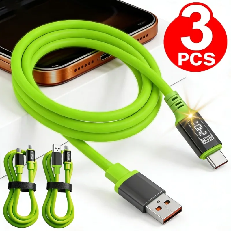 สายชาร์จ USB-C to C 3 ชิ้น รองรับ PD 240W สำหรับ iPhone Samsung Xiaomi หลายความยาว