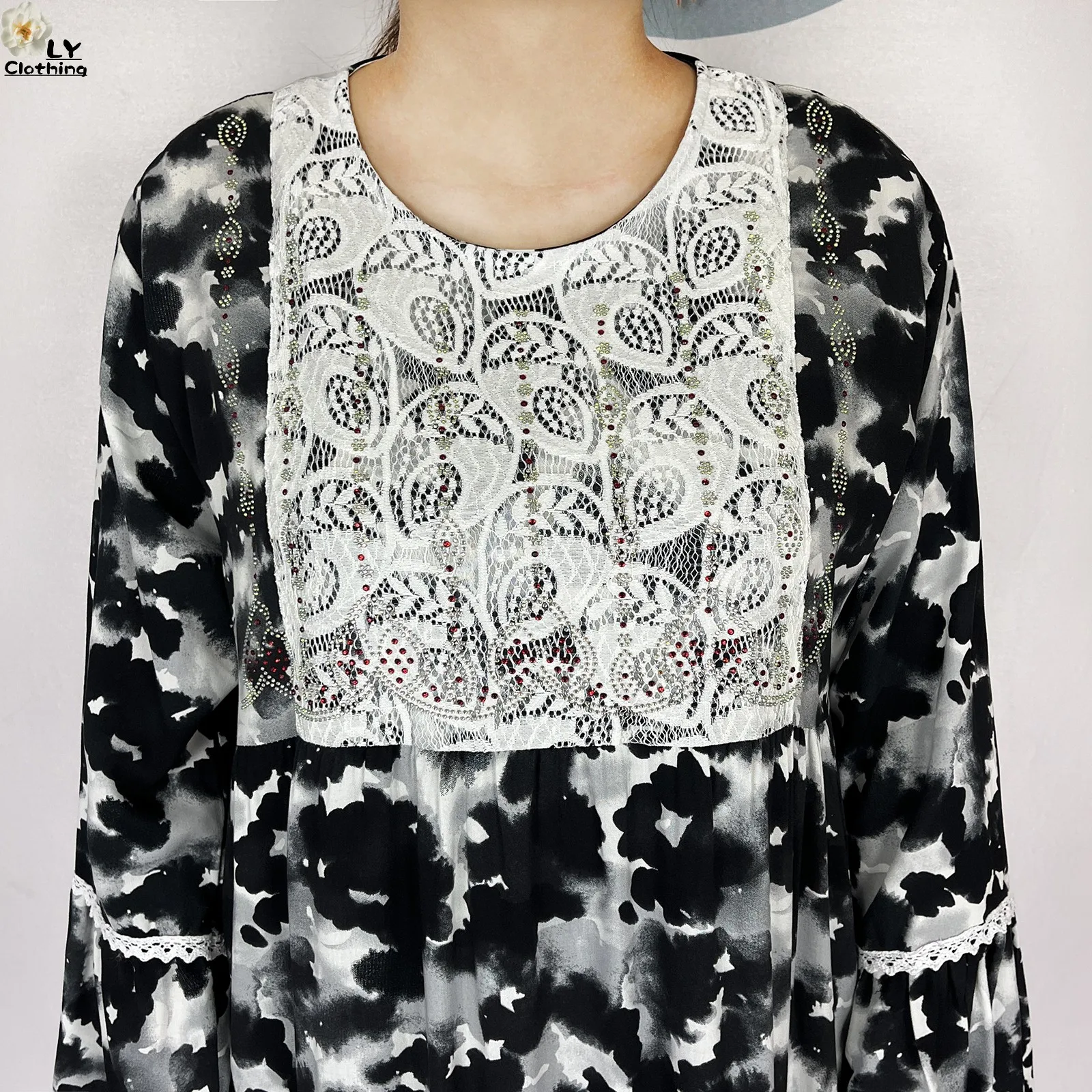 فستان نسائي جديد موضة 2026 بتصميم زهري وأكمام طويلة من القطن مع وشاح كبير، قفطان دبي، فستان فضفاض كاجوال، فساتين أفريقية