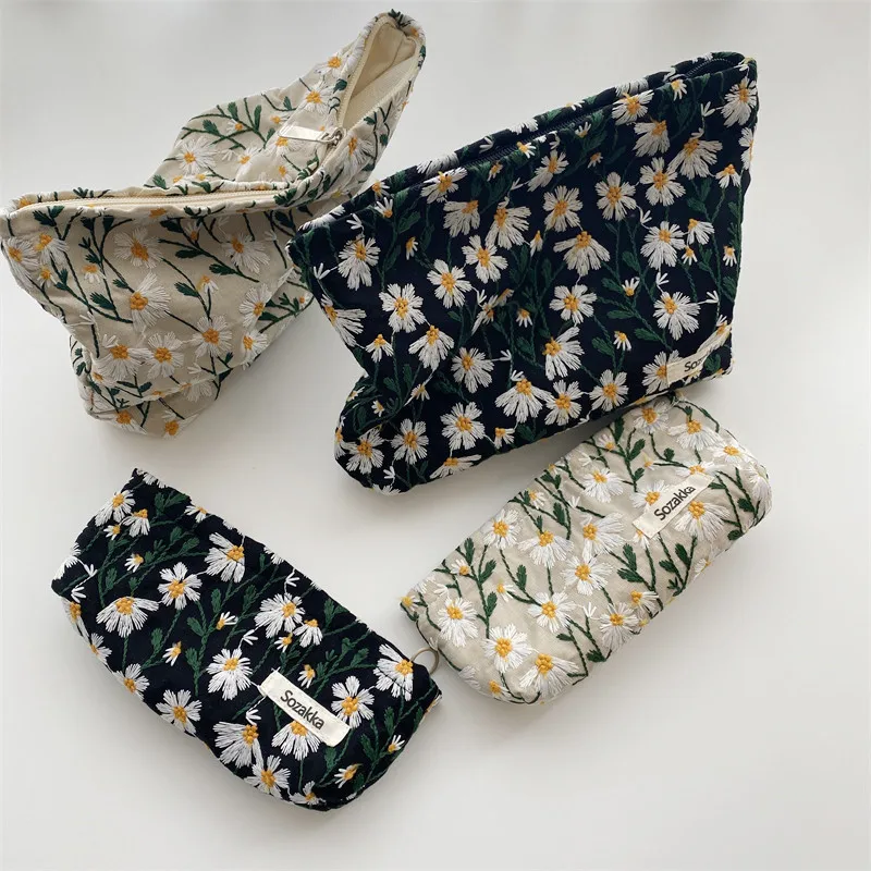 Floral Print Women's Cosmetic and Pencil Storage Pouch