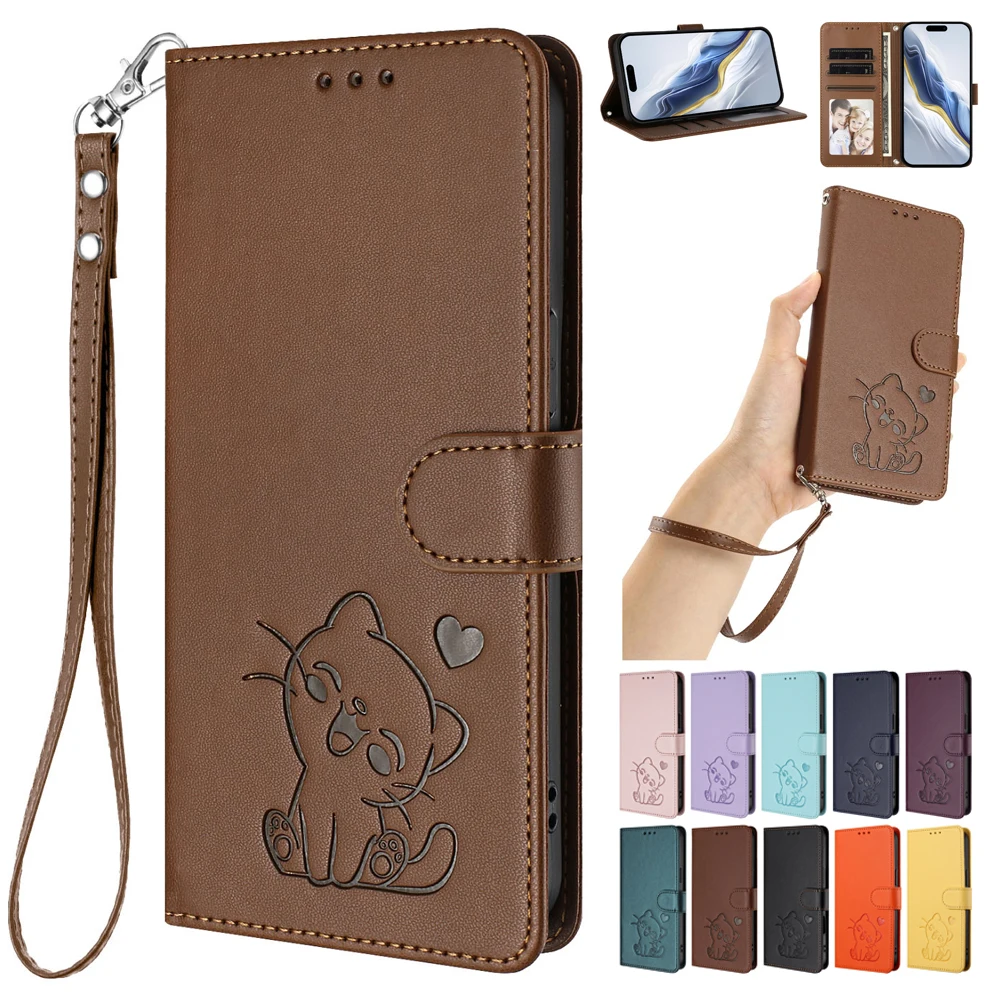Elegant Leather Phone Case with Kickstand, Card Slots, and Wallet Strap