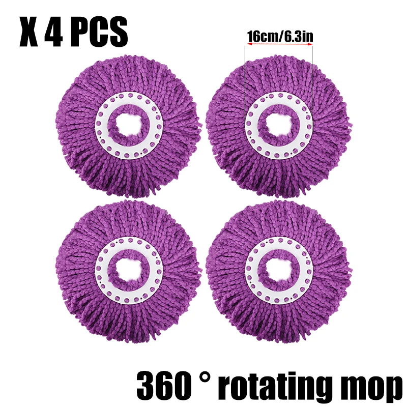 Universal 360° Rotating Microfiber Mop Head Replacement Cloth
