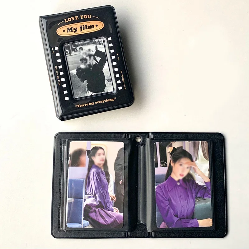 2 Mini Album Fotografici Kpop 7,6 Cm, Portafoto Con Copertina A Cuore E Portachiavi, 40 Tasche In PVC, Raccoglitore Per Foto E Carte, Regalo Per Fan - 4