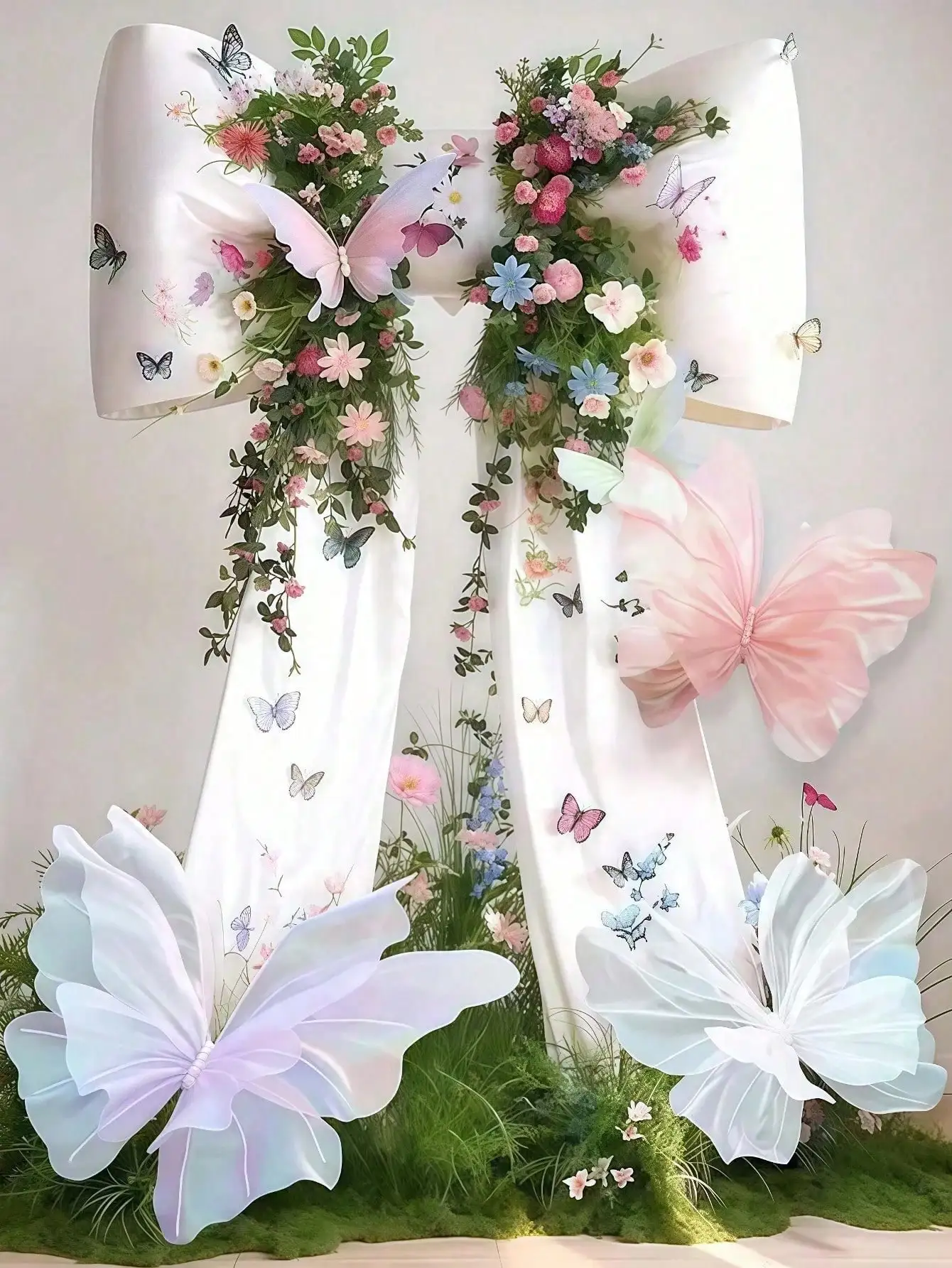 3D Simulated Butterfly Decoration For Birthday Wedding Outdoor Party Decoration Photography Window Background Prop