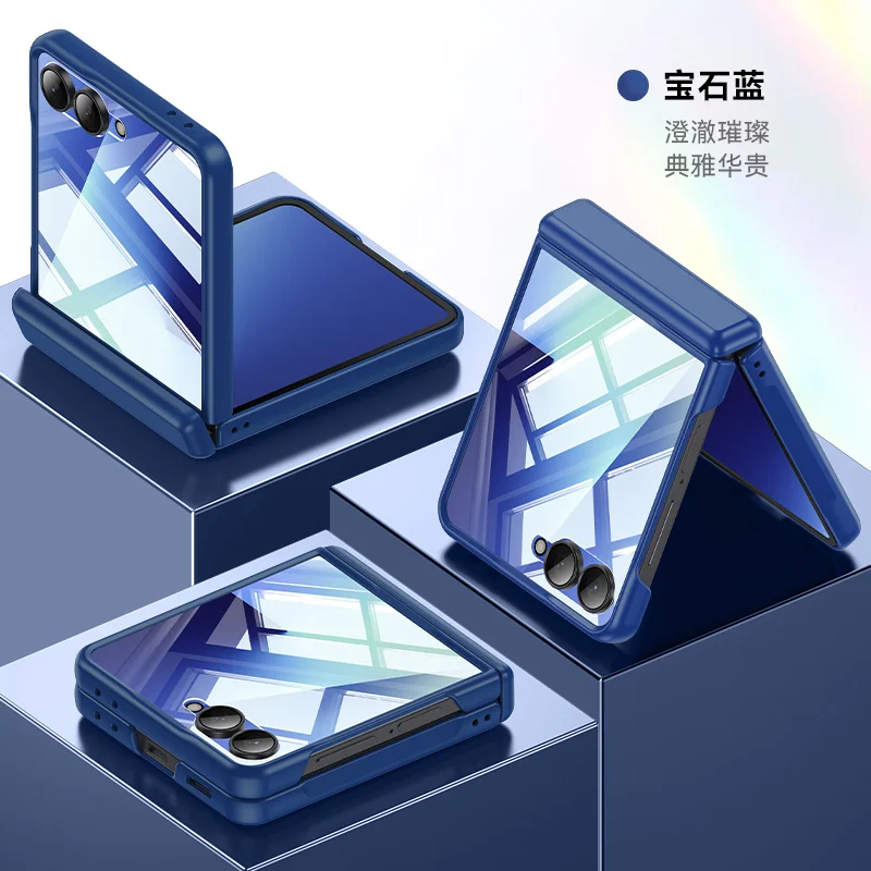 Privacy Tempered Glass Phone Case - Shockproof Ultrathin Cover with Spring Hinge