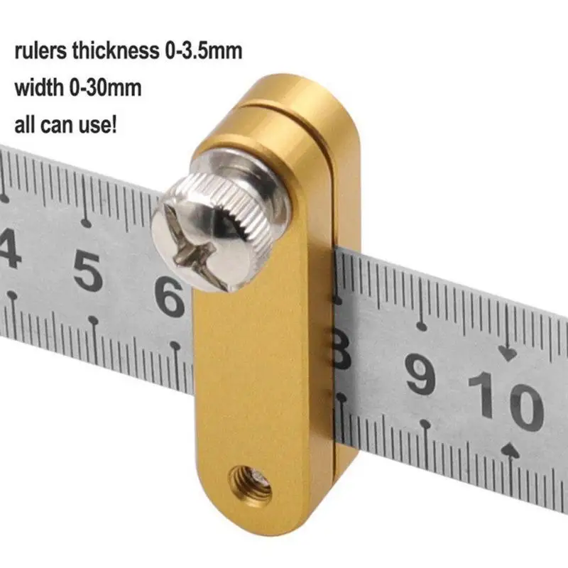 Steel Ruler Positioning Aluminum Alloy Block Woodworking Scribe Drawing Mark Line Gauge Carpenter DIY Measuring Carpenter Tools