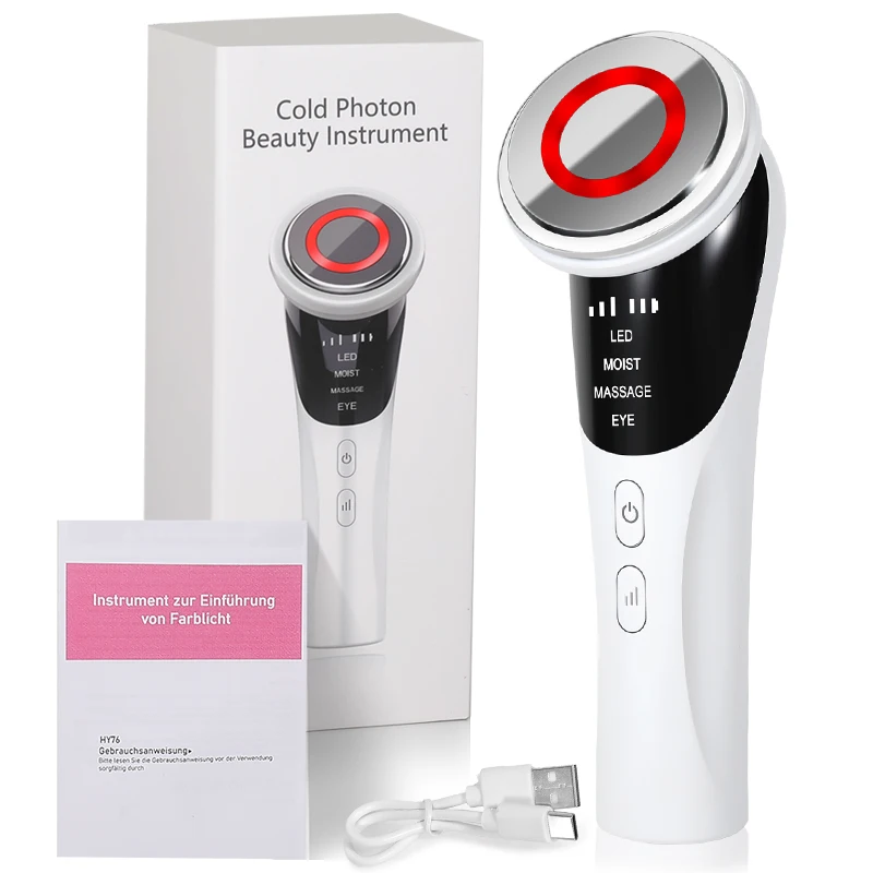 4 in 1 EMS Facial Massager LED Light Photon Vibration Skin Tightening Face Lifting Anti Wrinkle Eye Beauty Device Skin Care Tool