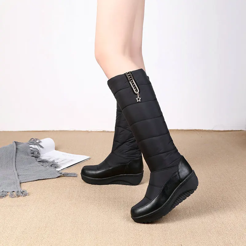 Classic Wedges Snow Boots Women Winter Shoes Platform Women's Over-the-Knee Boots Female Fashion Sexy Water-proof Shoes Large