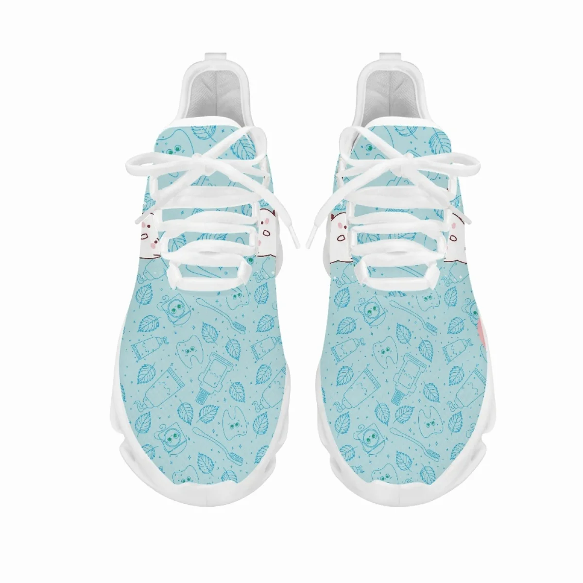 Yikeluo Fashion Dentist Girls Platform Sneakers Breathable Mesh Swing Sneakers for Women Dental Cartoon Print Zapatos muje