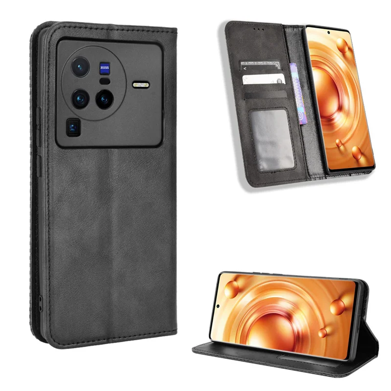 COOKD Leather Cover for Nokia C21 Plus (C21+), Magnetic Case with Stand