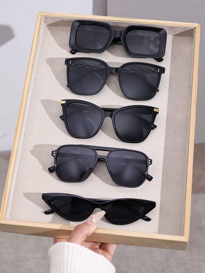 2/4/5 PCS Fashion Cat Eye Square Pilot Frame Plastic Frame Women Sunglasses For Men Daily Life Shades Eyewear Accessories.