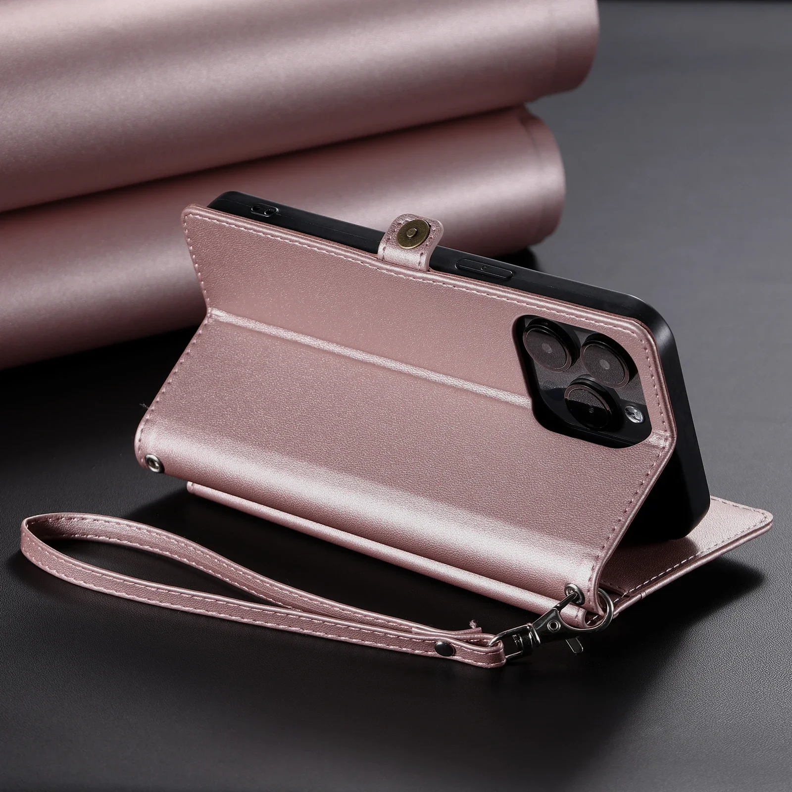 Luxurious Crossbody Leather Wallet Case with Card Slot and Pocket
