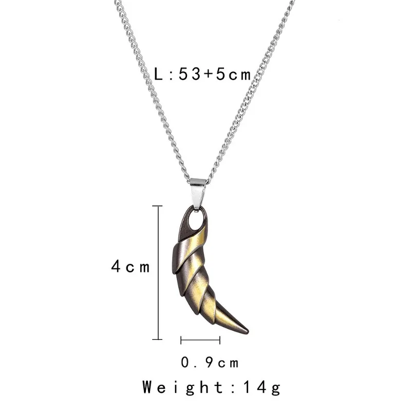 Fashion Simple Wolf Teeth Necklaces for Men Hip Hop Retro Alloy Pendant Sweater Chain Punk Jewelry Accessories Holiday Gift