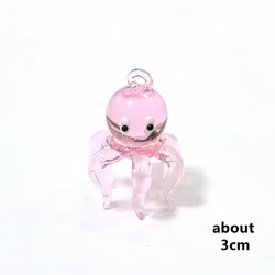 Charming Miniature Murano Glass Octopus Pendant & Marine Decor Ornament - About 3cm (Pink)
