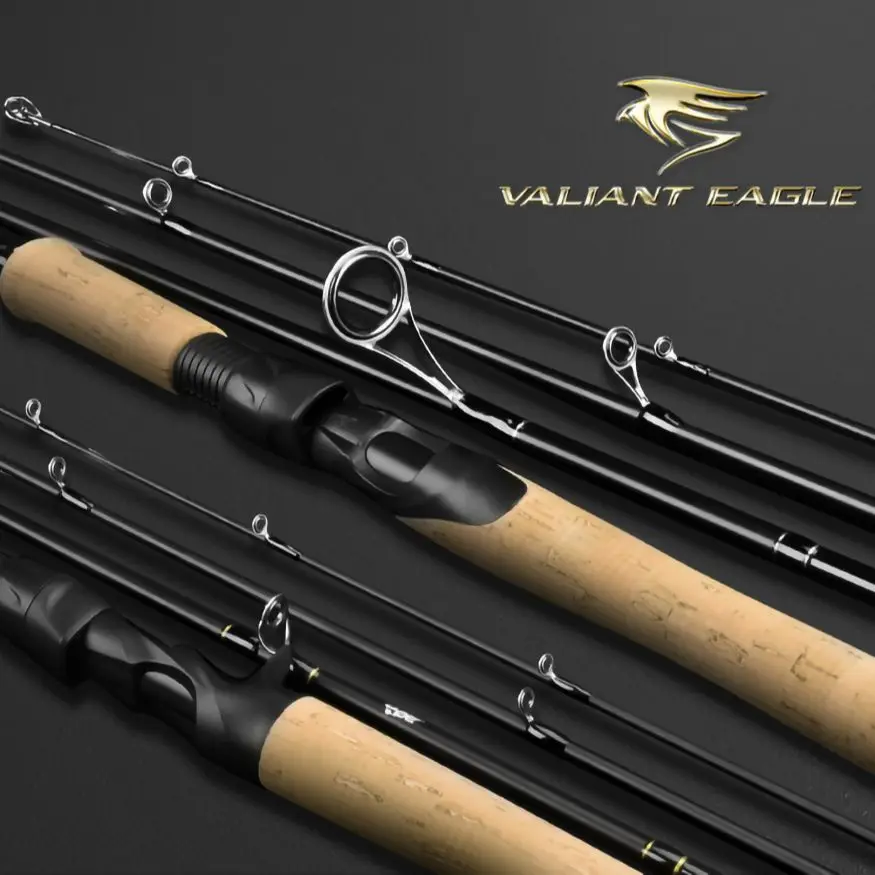 KastKing Valiant Eagle Passage Travel Spinning Casting Fishing Rod 4 & 6 Pc  Pack Rods for Bass Trout Fishing