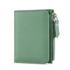 Women Genuine Leather Slim Short Wallet RFID Blocking Bi-Fold Wallet Credit Card Holder money clip wallet Zipper Coin pocket 1