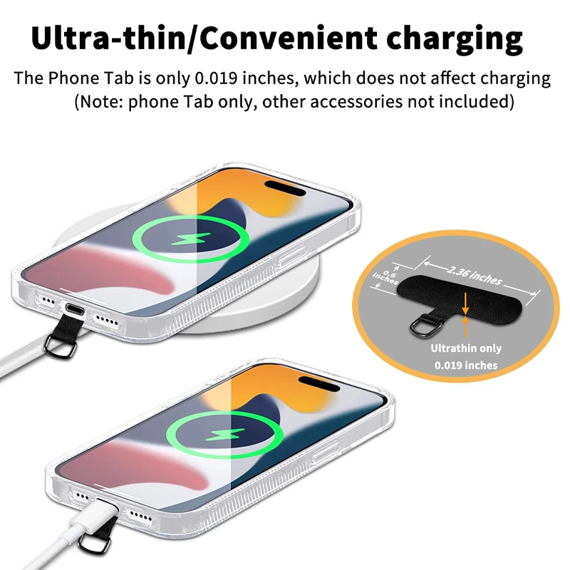 Universal Nylon Phone Tether Tab – Durable Lanyard Safety Connector Replacement for Full-Cover Smartphone Cases