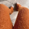 Winter 2024 Womens Street Fashion Fluffy Stacked Jogger Pants Trousers Solid Color Women Bell Bottom Joggers Fuzzy Stacked Pants 6