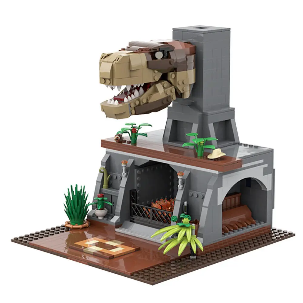 

Fireplace Model with Dinosaur Head Building Toys Set 941 Pieces MOC Build