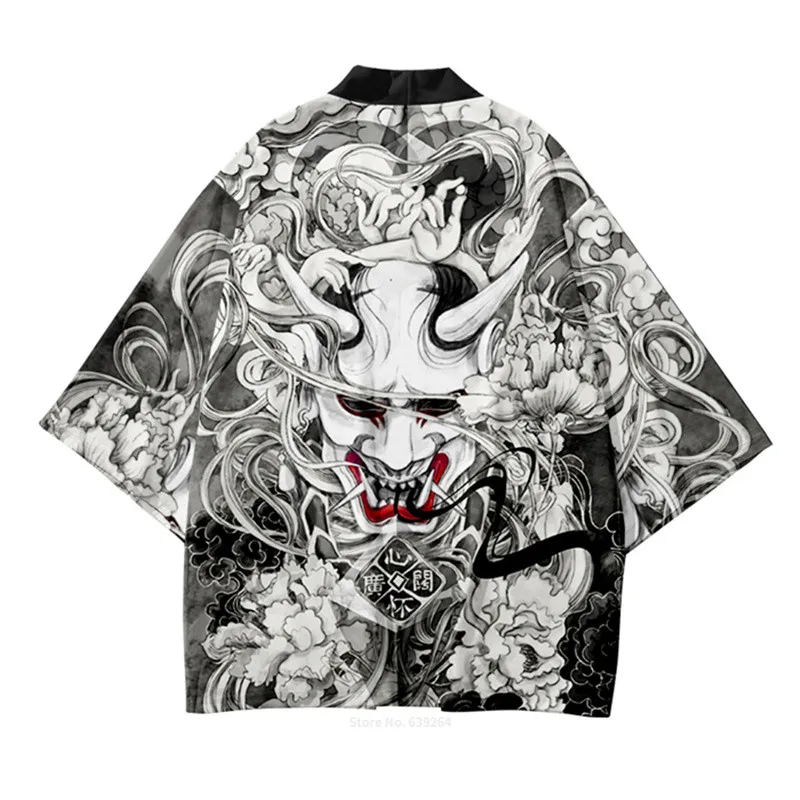 Large Size 6XL 5XL 4XL Fashion Japanese Anime Robe Cardigan Women Men Harajuku Demon Cosplay Shirts Yukata Haori Kimono