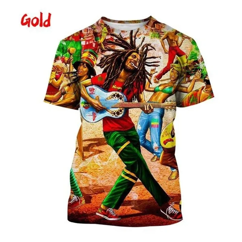 

New WomenMens Bob Marley Legend Reggae Rasta 3D Printed T-Shirt Summer Casual Clothes Tops Tees Y2k Clothing Oversized T Shirt