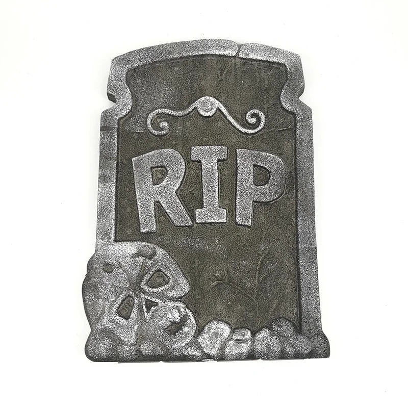 Foam Tombstone Decoration Haunted House RIP Stone Horror Props Party Decoration Skull Tombstone Garden Decoration