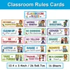 16 Pcs Classroom Rules Learning English Cards Bulletin Board Set Classroom Decor Behavior Rules Developing Teacher Teaching Aids 1