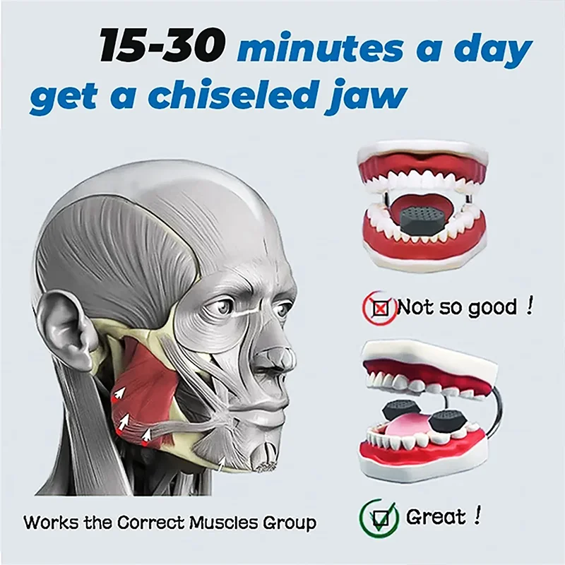 Jaw Exerciser Redefine Jawline Trainer Double Chin Jawliner Facial Chew Bite Muscle Anti-stress Face Fitness Ball 2pcs jaw exerciser chin line exerciser