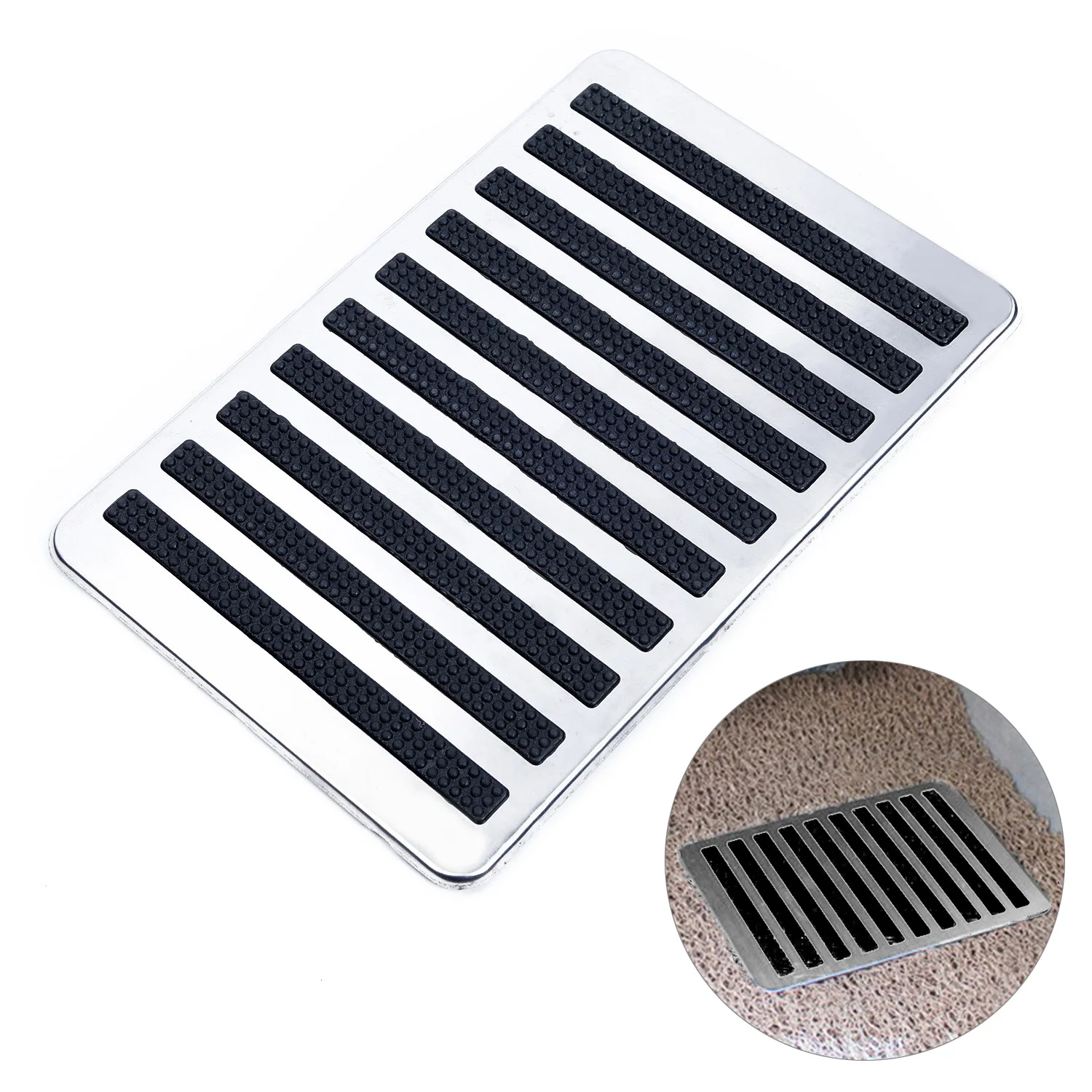 23.5X16cm Universal Carpet Patch Foot Pedal Anti-Skid Pad Auto Car Floor Mat Non-Slip Metal Pad Car Truck Foot Heel Scuff Plate
