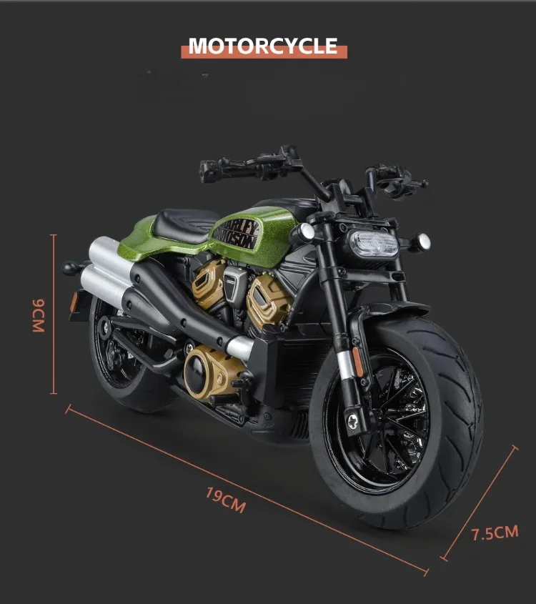 Simualtion 1/12 Scale Harley Sportster S Motorbike Alloy