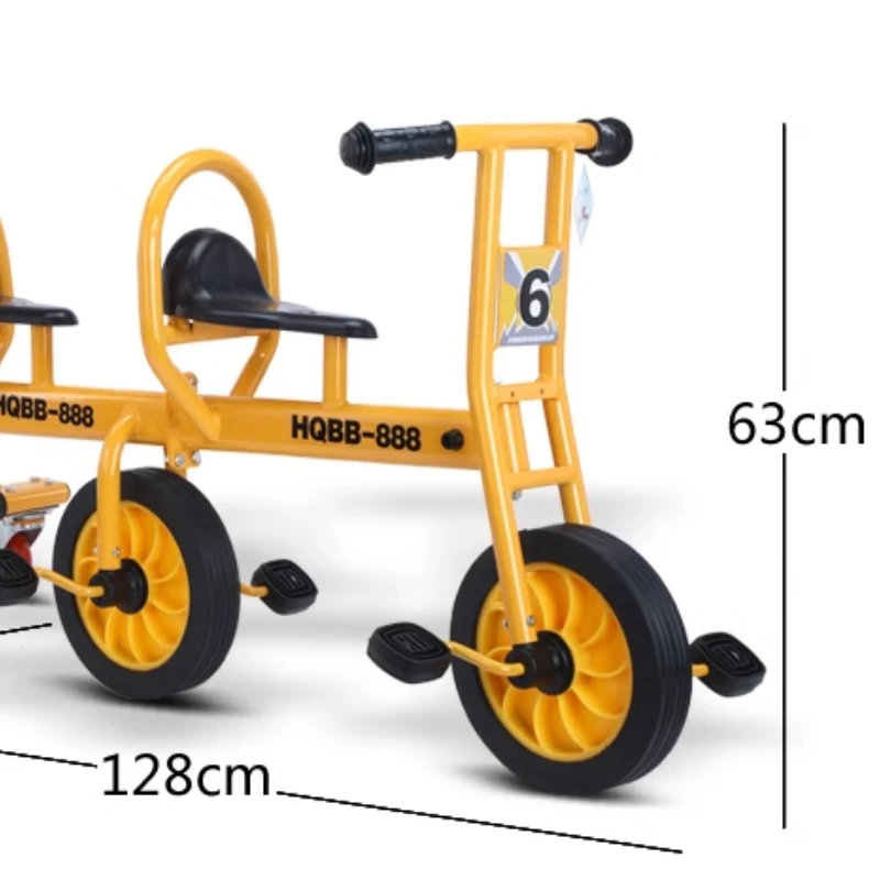 Kindergarten Kids Tandem Trike Kids Tricycle Toddler Pedal Bicycle Anti Slip for Backyard/Outdoor Toy Car Double Person Scooter