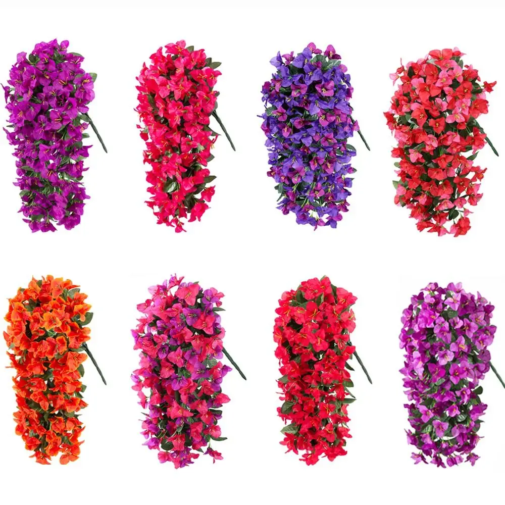 Realistische künstliche Bougainvillea, UV-beständig, künstliche Seidenblumen, Pflanze, Sommerdekoration, lange Schleppe, Bougainvillea-Reben