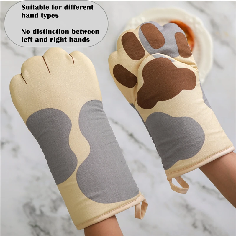 Cute Cartoon Design Oven Mitts Heat Resistant Cooking Gloves  Multifunctional Breathable Non Slip Anti-scalding Kitchen Gloves -  AliExpress