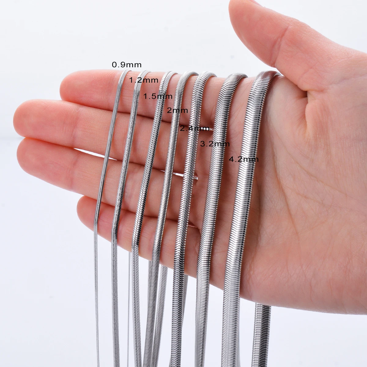 piece 316 Stainless steel Flat Snake Chain Necklace For Men