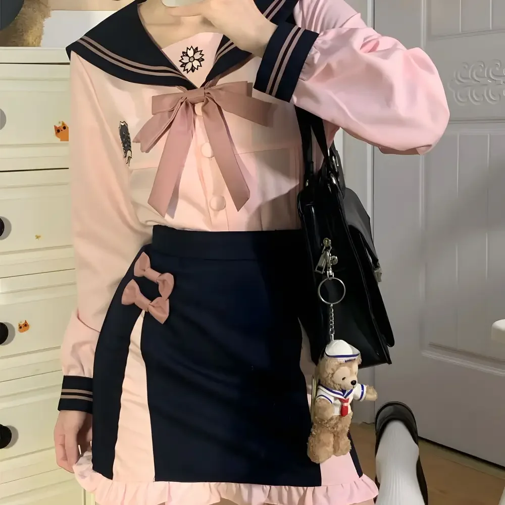 Cherry JK Japanese School Uniform Korean Style Sailor Outfit Suits for Girls Sex Hip-covering Skirt Anime COS Costumes Women