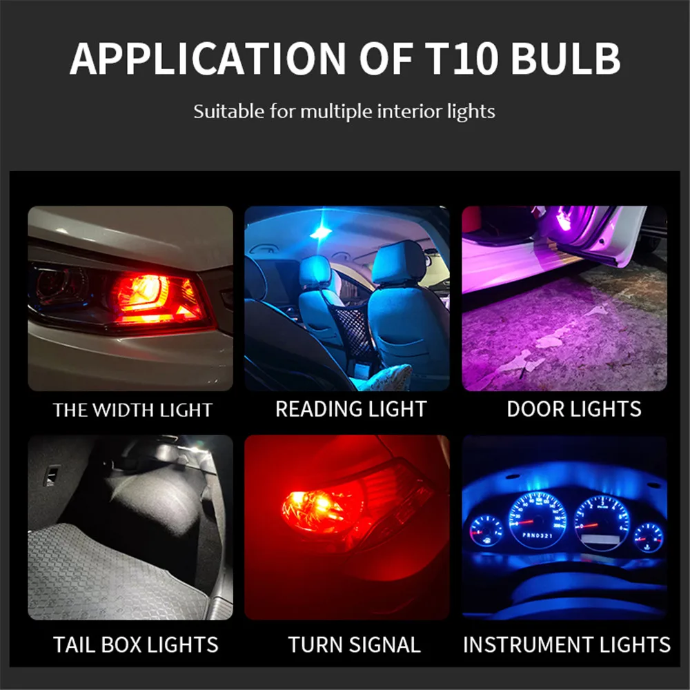 W5W Led T10 ڵ  COB  6000K  ڵ ȣ   б DRL  Ÿ 12V  10/2