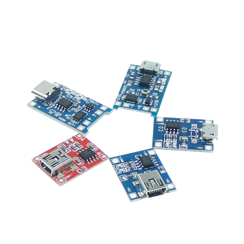 10pcs TP4056 18650 Protection Board 3.7v 3.6V 4.2V DIY 1A lithium battery charging board TYPE-C / Mini micro USB interface | Электронные