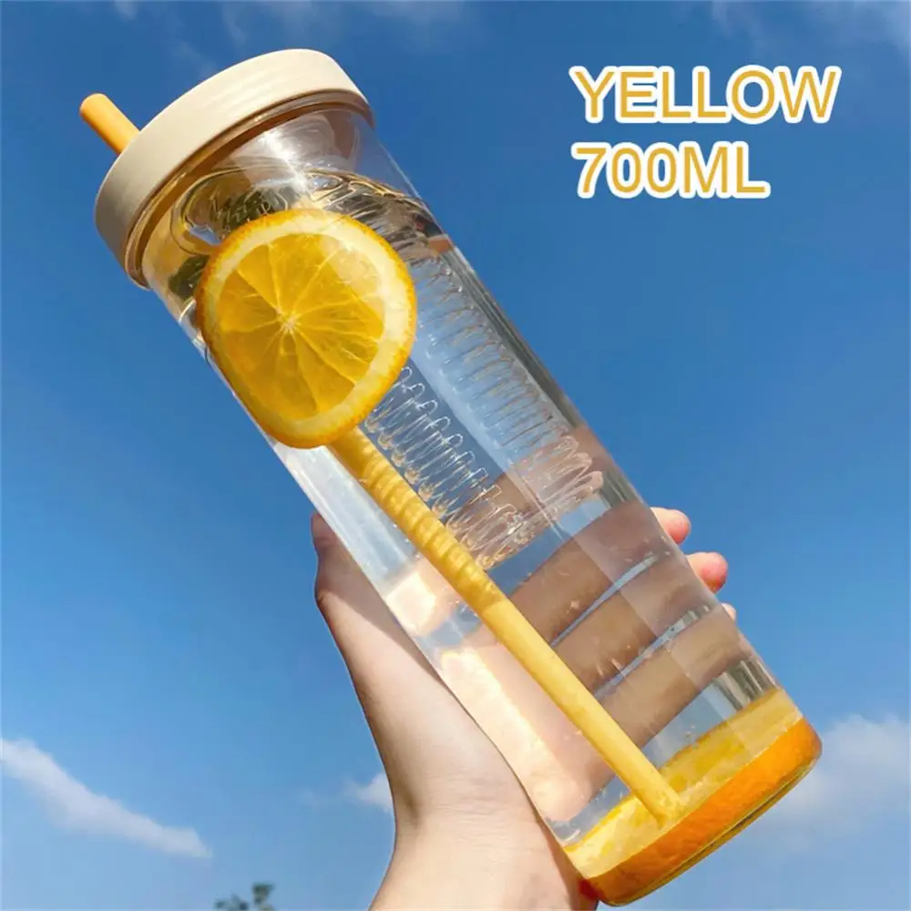 700 Ml Water Bottle With Straw, Portable Large Capacity Clear Sports Water Bottle, Outgoing, Bpa-Free Sports Bottle For Fitness Outdoor Activities