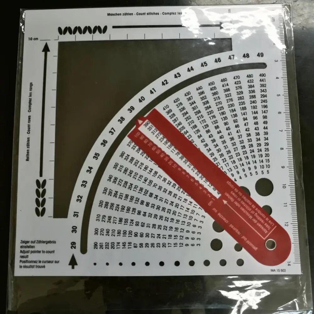 Calcolatore Per Maglia E Uncinetto 150x150mm - Righello Con Contapunti E Calibro Aghi, Strumento Essenziale