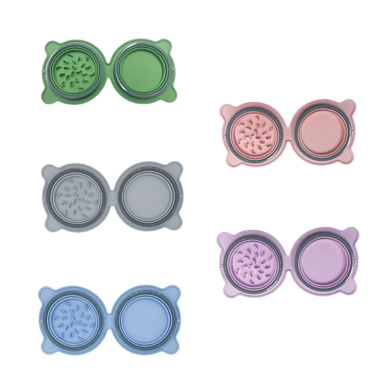 

Portable Pet Bowl Non-slip Dogs Travel Slow Feeding Bowl Water Bowl Food Container Dish for Cats Dogs Small Pets Plate
